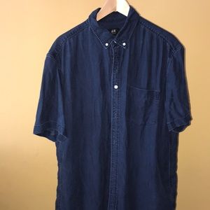H&M Navy Blue Denim Button Up